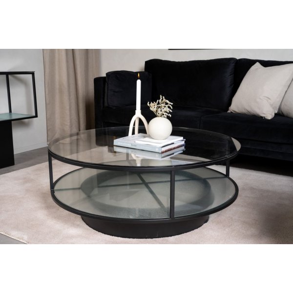 Table basse Kävsta Ø100 cm - Noir/verre Table basse Kävsta Ø100 cm - Noir/verre