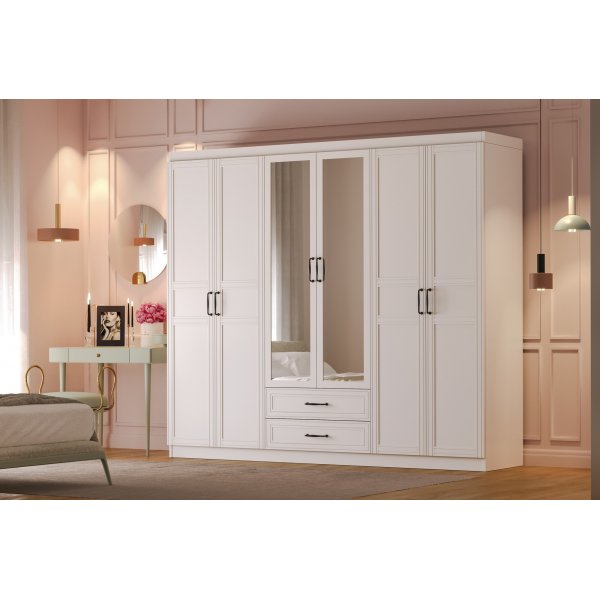 Armoire Henné 210 x 50 x 210 cm - Blanc Armoire Henné 210 x 50 x 210 cm - Blanc