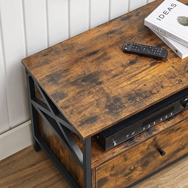 Amos TV-bänk - Brun/svart Amos TV-bänk - Brun/svart