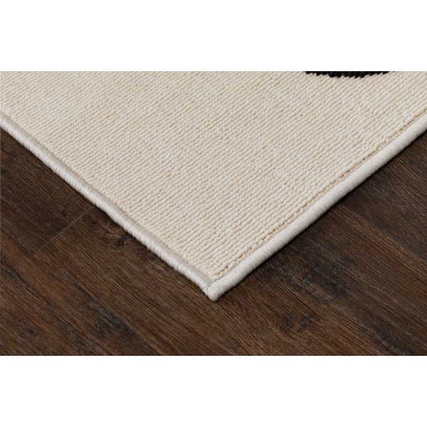 Tapis tiss plat Venus Abstract Blanc/Noir