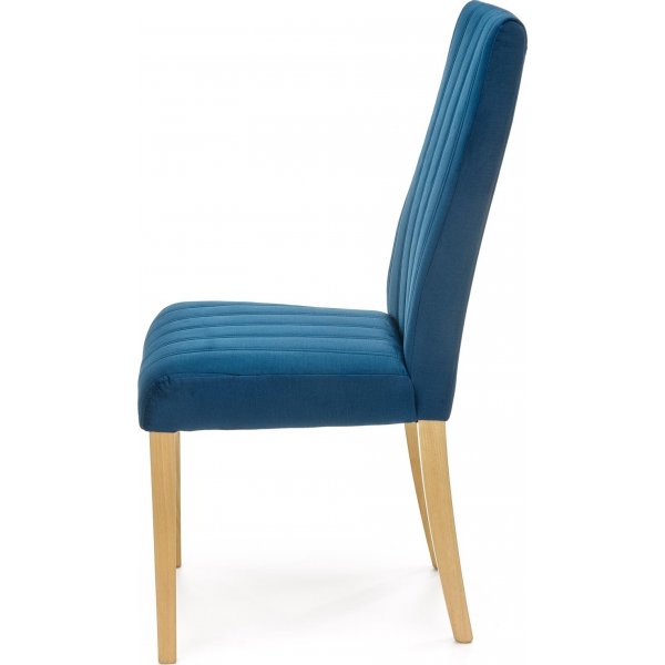 Chaise Heather - Velours bleu et bois