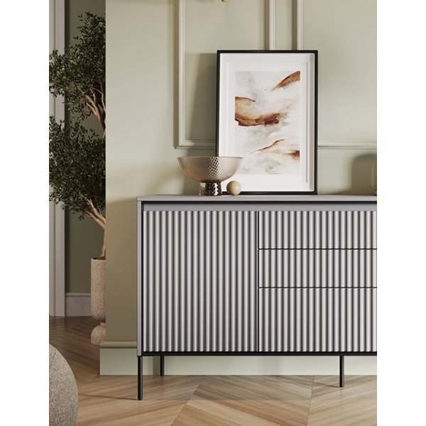 Buffet Trend L166 cm - Gris/noir Buffet Trend L166 cm - Gris/noir