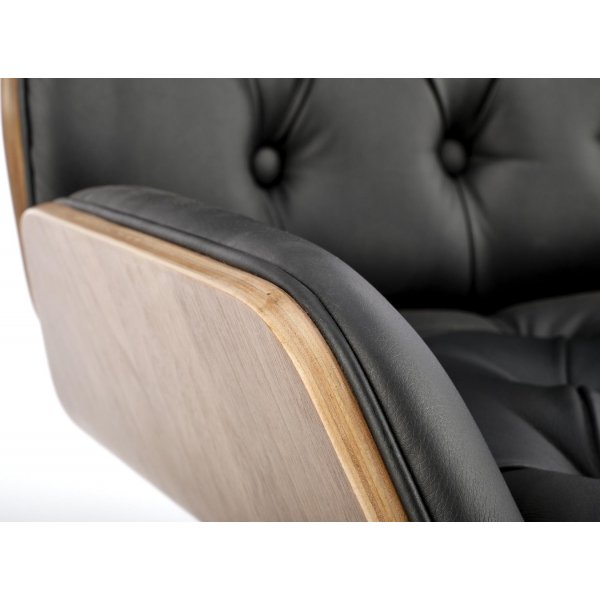 Chaise de bureau Gavin - Noir/noyer