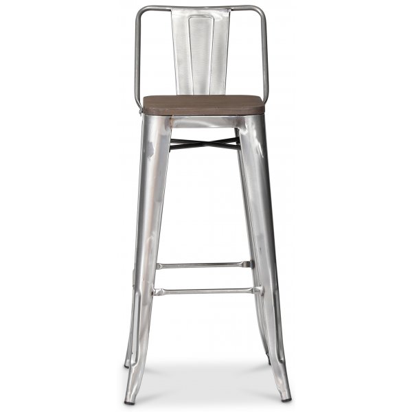 France Barstol i metall - Galvaniserad / Brunt tr�