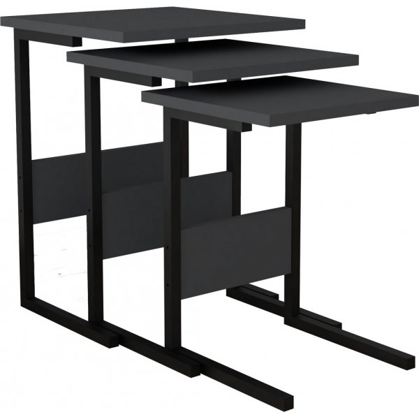 Sali tafel 32/36/40 x 32/36/40 cm - Zwart/antraciet