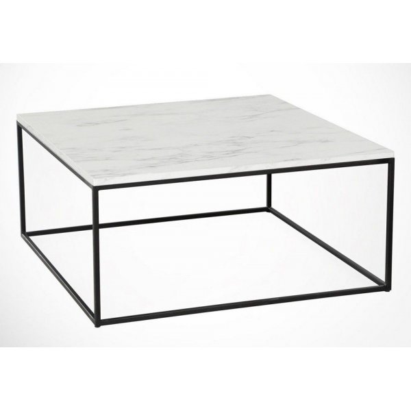 Poly soffbord 75 x 75 cm - Vit/svart Poly soffbord 75 x 75 cm - Vit/svart