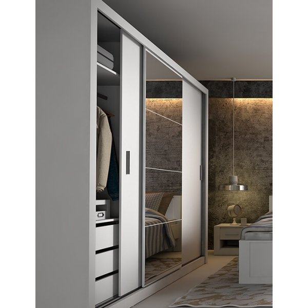 Armoire blanche de 250 cm de large Armoire blanche de 250 cm de large