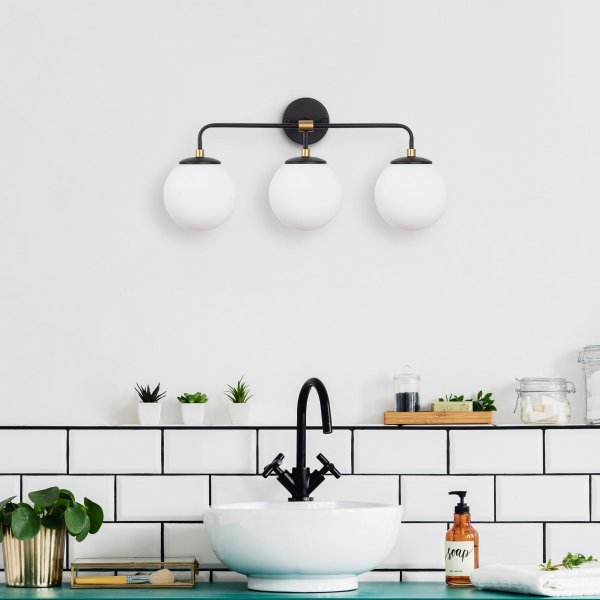 Hoorn wandlamp 12207 - Zwart/wit