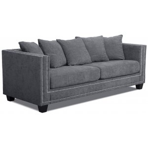 Soffa grått tyg 217 cm bred Soffa grått tyg 217 cm bred