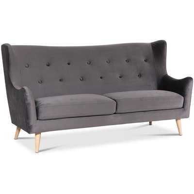 Pixie 3-sits soffa hg rygg 202 cm - Mrkgr (Sammet)