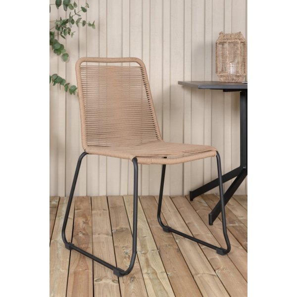 Way utematgrupp med 2 st Lindos stolar - Svart/Brun Way utematgrupp med 2 st Lindos stolar - Svart/Brun