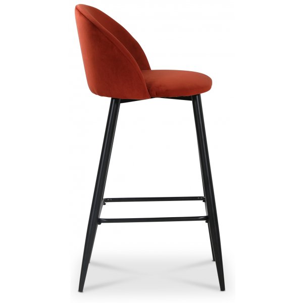 Giovani Velvet barstol - Roströd sammet / Svarta ben Giovani Velvet barstol - Roströd sammet / Svarta ben