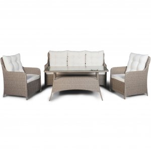 Loungegrupp Rögrund - Beige konstrotting Loungegrupp Rögrund - Beige konstrotting