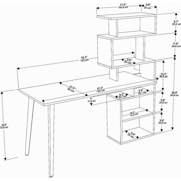 Verna skrivbord 133 x 55 cm - Vit Verna skrivbord 133 x 55 cm - Vit