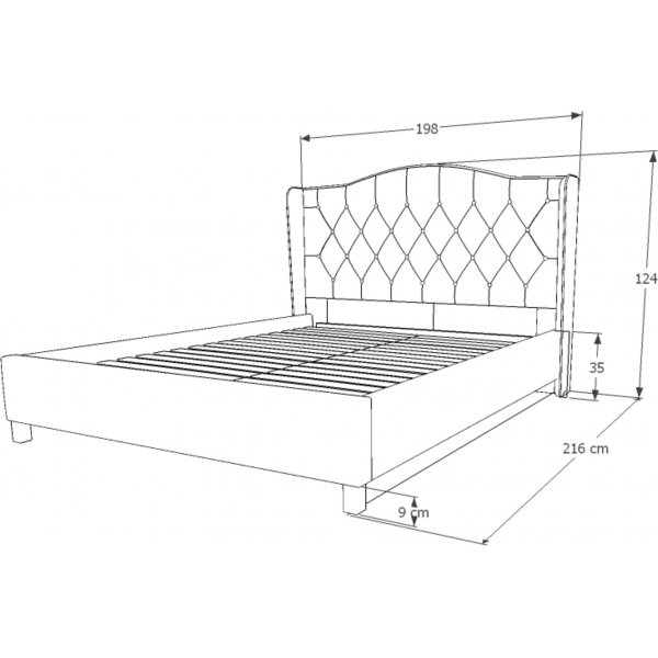 Duncan sängram 180x200 cm - Grå sammet Duncan sängram 180x200 cm - Grå sammet