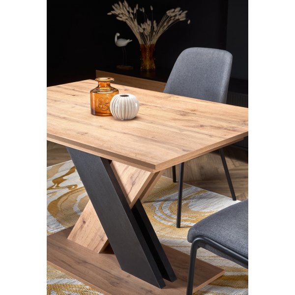 Table à manger River 130-175 cm - Chêne Wotan/noir Table à manger River 130-175 cm - Chêne Wotan/noir