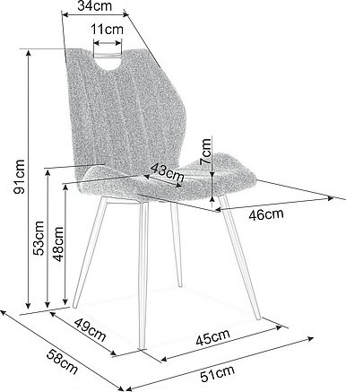 Chaise de salle à manger Bethléem - Noir Chaise de salle à manger Bethléem - Noir