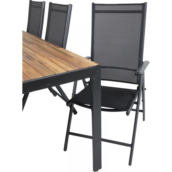 Bois utematgrupp med 6 st Break stolar - Svart/Natur Bois utematgrupp med 6 st Break stolar - Svart/Natur