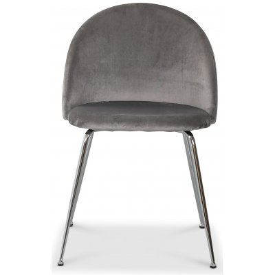 Giovani velvet stol - Ljusgr / Krom + Mbelvrdskit fr textilier
