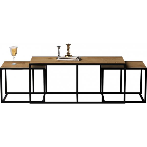 Table basse gante 120 x 60 cm - Chne/noir