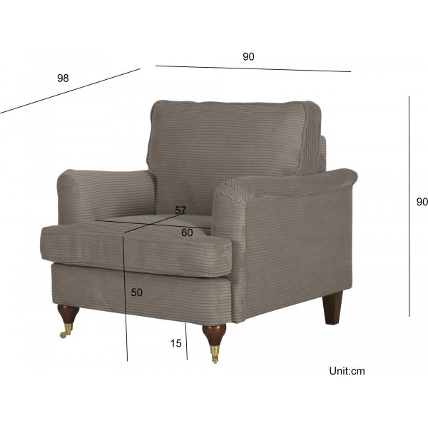 Fauteuil de luxe Howard Watford - Velours ctel marron clair