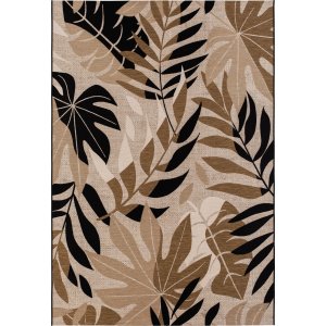 Tapis tiss plat Domani Monstera Multicolore