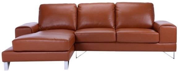 Halmby L-soffa divan hger - Ljusbrun