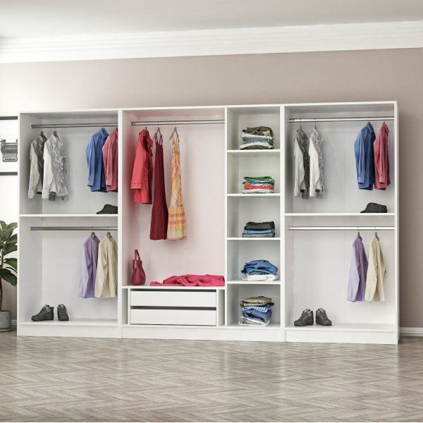 Armoire Cavolo 315 cm, variante A - Blanc Armoire Cavolo 315 cm, variante A - Blanc