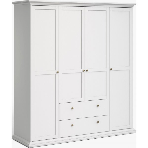 Armoire Paris avec 4 portes et 2 tiroirs - Blanc Armoire Paris avec 4 portes et 2 tiroirs - Blanc