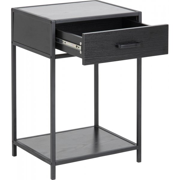 Seaford sängbord med låda - Svart Seaford sängbord med låda - Svart