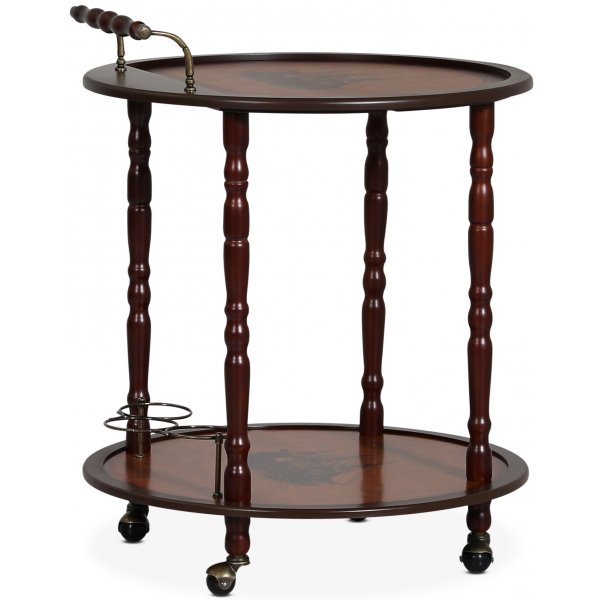 Bentley rund serveringsvagn 59,5 cm - Valnt