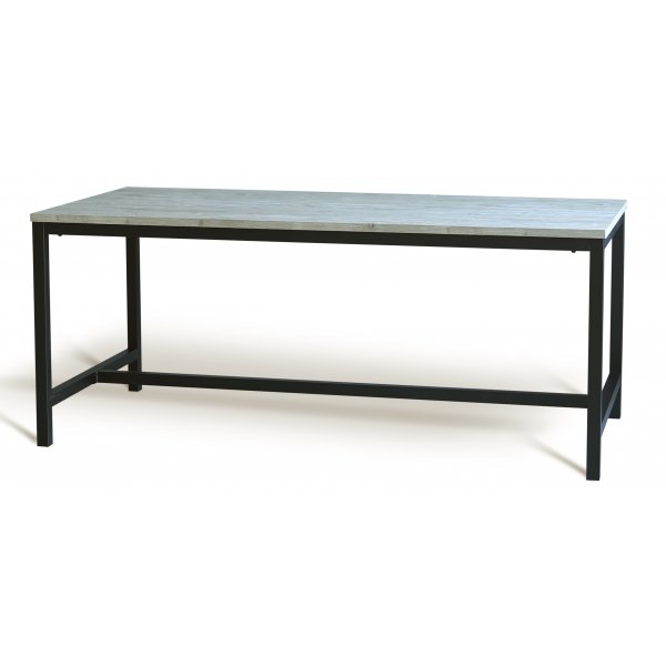 Groupe de salle  manger Texas avec 8 chaises de salle  manger Texas PU marron + table  manger Texas blanchie  la chaux 200x1