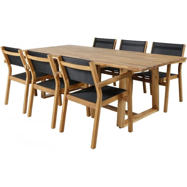 Plankton utematgrupp med 6 st Venice stolar - Svart/Natur Plankton utematgrupp med 6 st Venice stolar - Svart/Natur