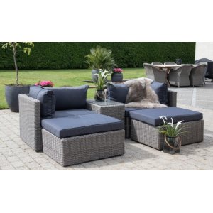 Rossi modulsoffa - Grå konstrotting + Textilskydd för möbler Rossi modulsoffa - Grå konstrotting + Textilskydd för möbler