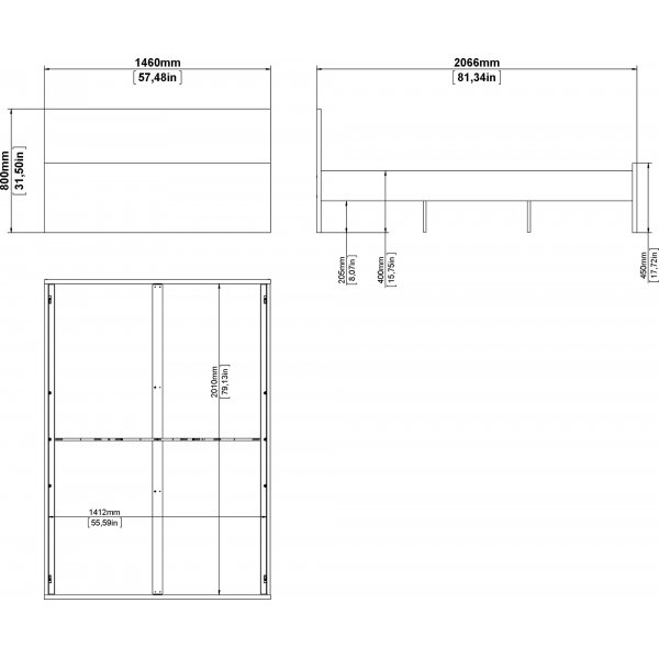 Naia bed 140 x 200 cm - Wit