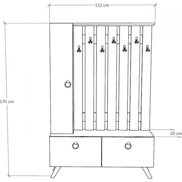 Meuble d\\\'entrée Laila - Noyer Meuble d\\\'entrée Laila - Noyer