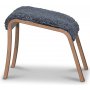 Lammet / Fushion fotpall i frskinn canberra grey - Brunbetsad ek