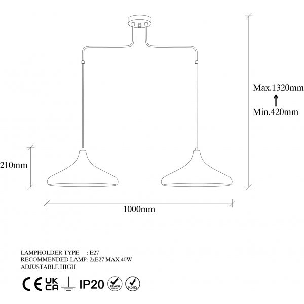 Plafonnier Barek 11547 - Patine brune