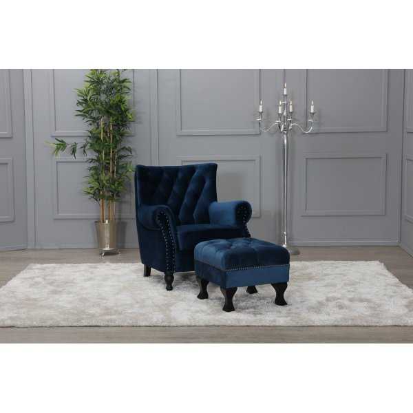 L�ddek�pinge f�t�lj - Bl� sammet