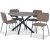 Hogrn matgrupp 120 cm bord i betongimitation + 4 st Lokrume bruna stolar