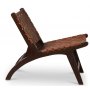 Ftlj Porto - Mrkbrun Teak / Brunt lder + Textilskydd fr mbler