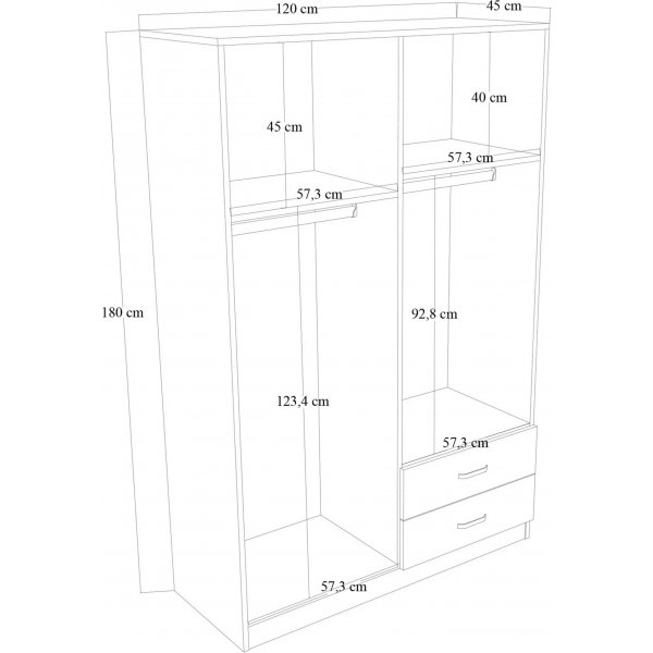 Armoire de 120 cm de large et 180 cm de haut Armoire de 120 cm de large et 180 cm de haut