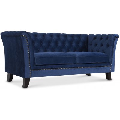 Milton 3-sits chesterfield soffa i bl sammet