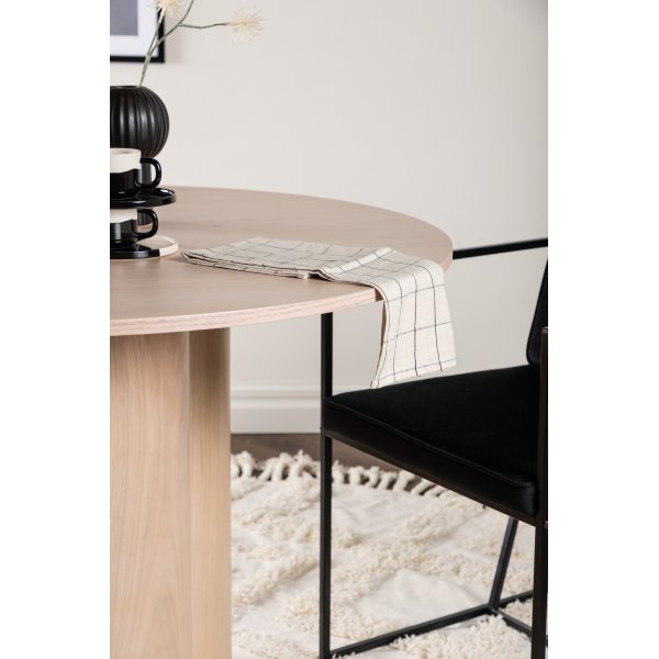 Table à manger ronde 110 cm Blanchi - Olivia Table à manger ronde 110 cm Blanchi - Olivia