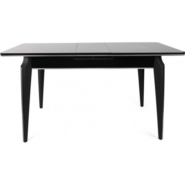 Table à manger Estrela 120-180 x 79 cm - Noir/argent Table à manger Estrela 120-180 x 79 cm - Noir/argent