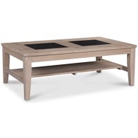 JASMINE soffbord - Ljus ek / svart granit JASMINE soffbord - Ljus ek / svart granit