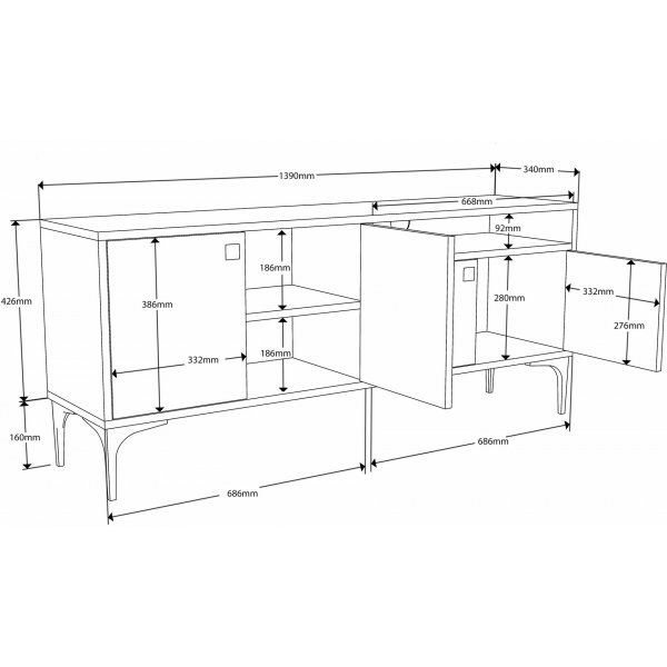 Meuble TV Artemis - Noyer/anthracite Meuble TV Artemis - Noyer/anthracite