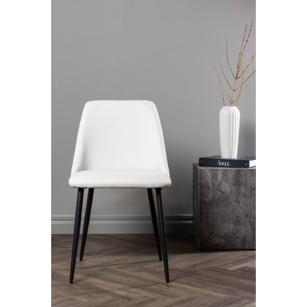 Chaise de salle  manger Night - PU blanc