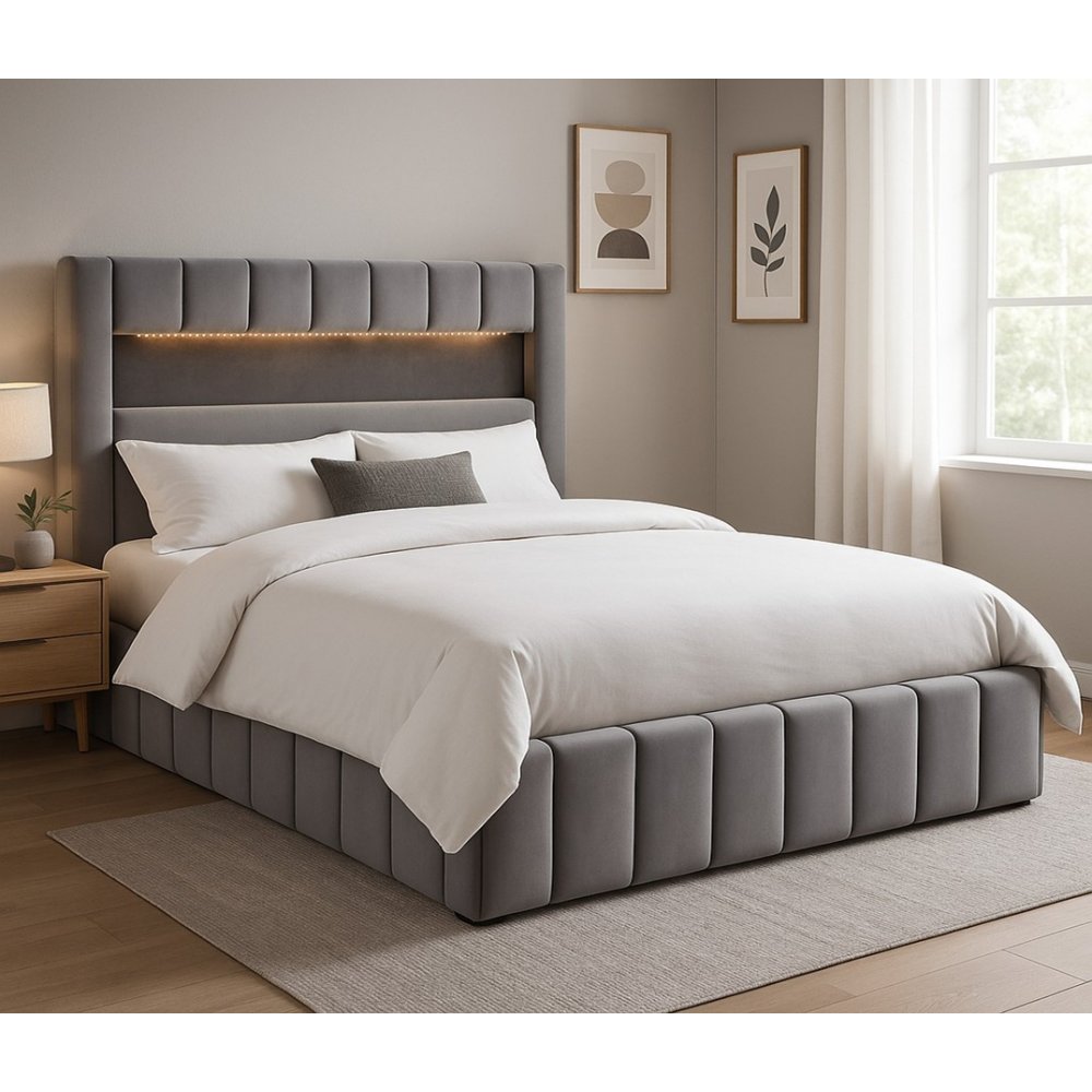 Sängram med led-belysning 160x200 cm - Box beds & Sängar med förvaring, Sängar
