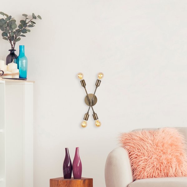 Uitlopende wandlamp 3404 - Vintage